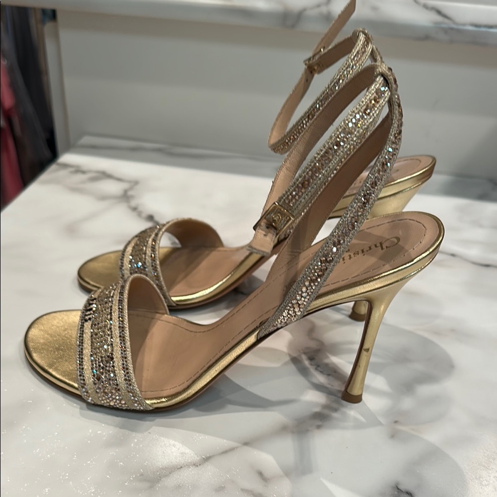 Dior Metallic Gold Heeled Sandals